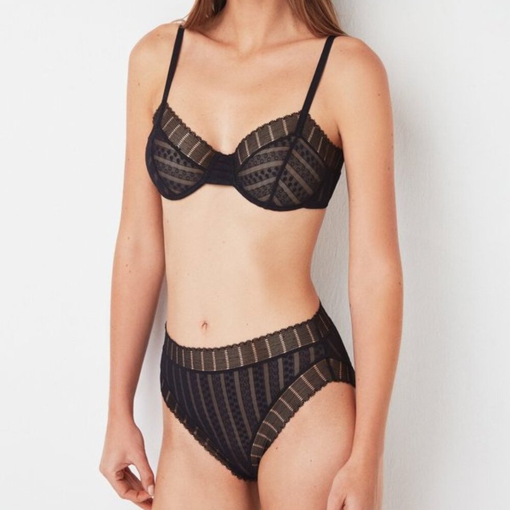 NWT Else Lingerie Lolita Underwire Bra Size 34B, Black